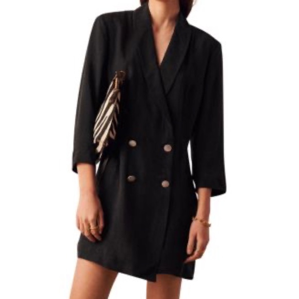 ba&sh Black Double-Breasted Mini Dress